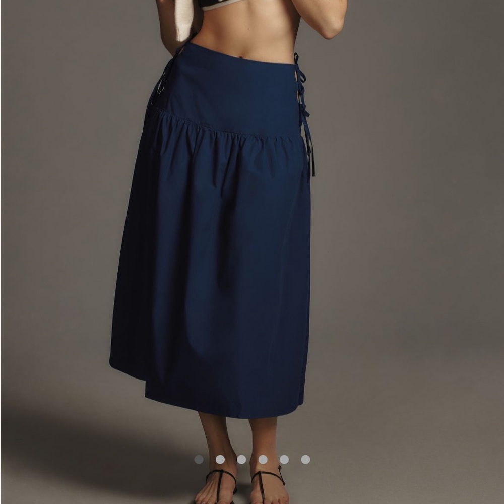 Allina Liu Break Midi Skirt - Size XL - Navy